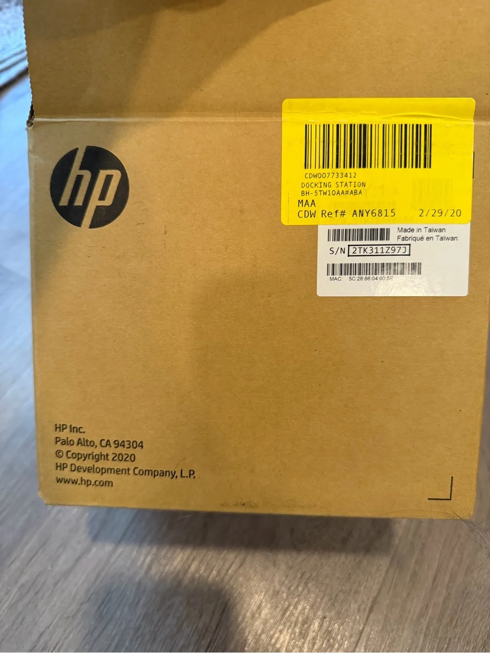 HP USB-C Docking Hub — Black and White Packaging